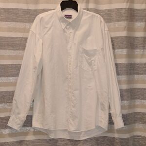 Northcrest White Casual Button Down Shirt
